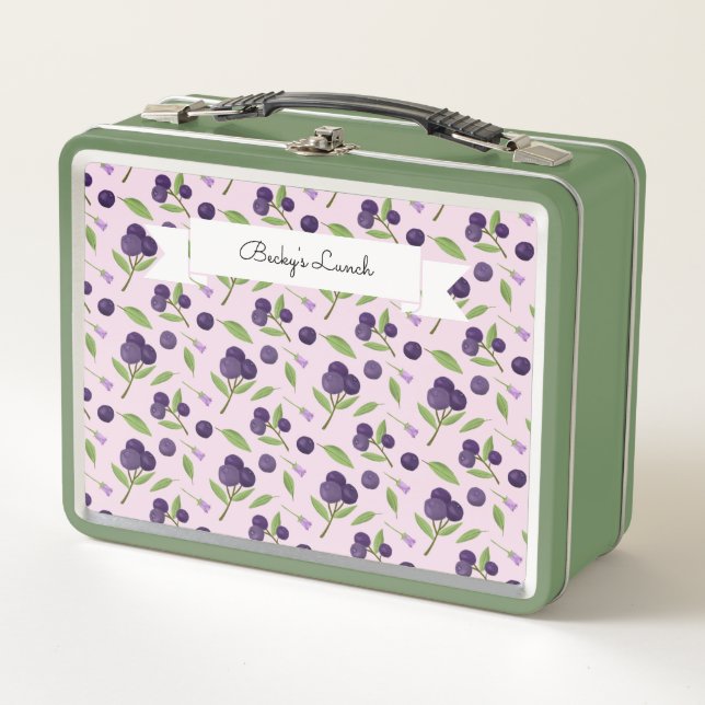 Lunch Box Collection de Motifs de paniers de fruits - bleuet (Devant)