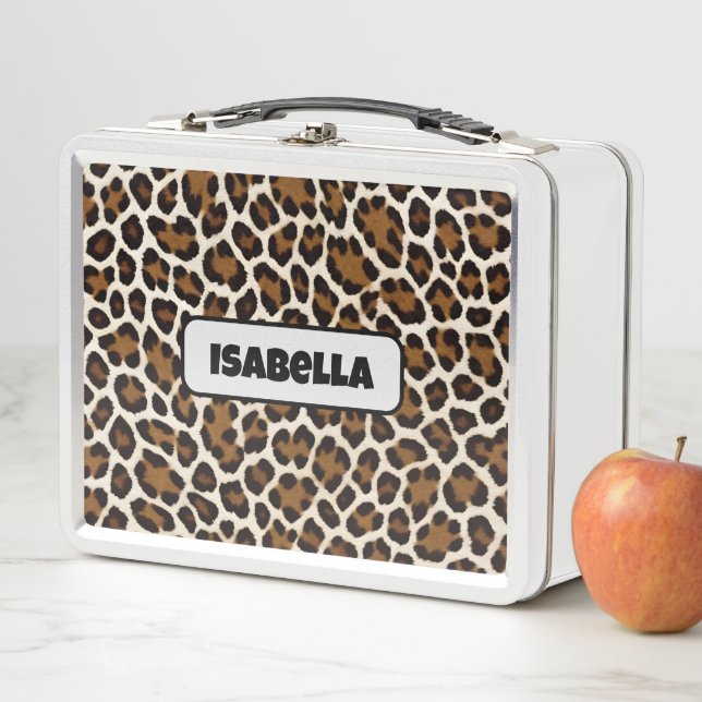 Lunch Box Collection tendance Leopard blanc haut de gamme (En situation)