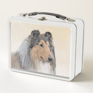 Lunch Box Collie (Rough) Peinture - Cute Original Chien Art