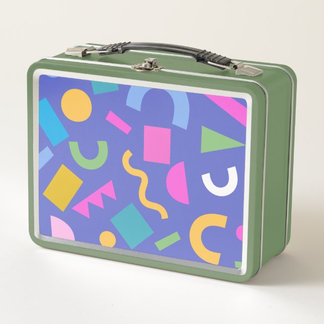 Lunch Box Colorful Abstract Geometric Memphis Style Pattern (Devant)