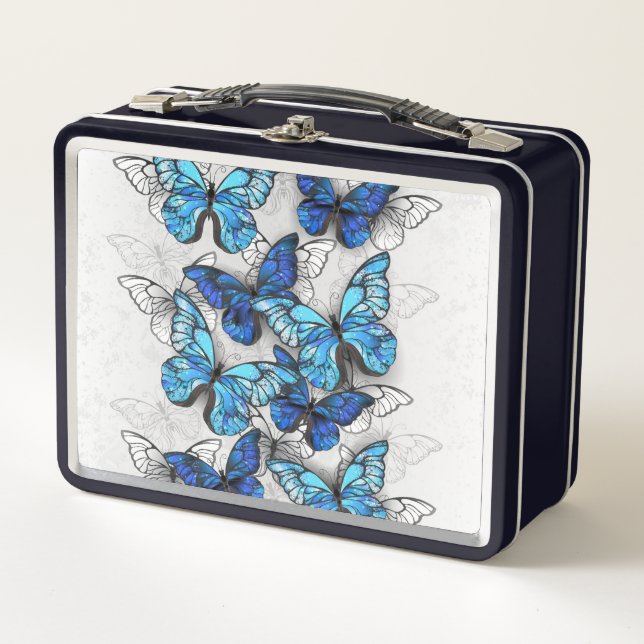 Lunch Box Composition des White and Blue Butterflies (Devant)