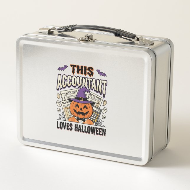 Lunch Box Comptable d'Halloween Drôle Saison fiscale effraya (Devant)