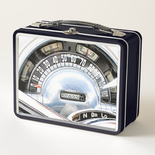Lunch Box Compteur de vitesse de voiture classique 1949 avec (Devant)