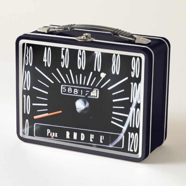Lunch Box Compteur de vitesse de voiture classique 1968 (Devant)