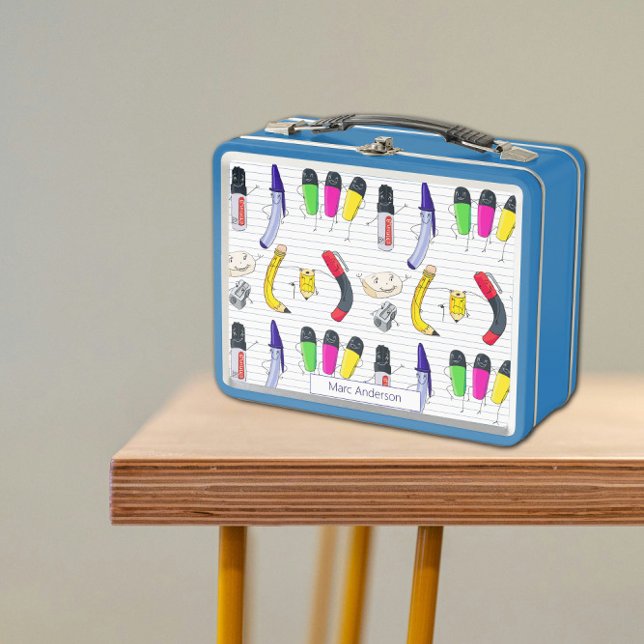 Lunch Box Conception à main mignonne (Cute Hand Drawn Design Metal Lunch Box)