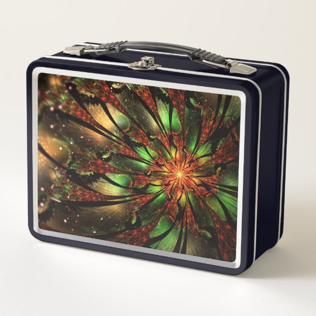 Lunch Box Conception Abstraite des fleurs fractales. (Devant)