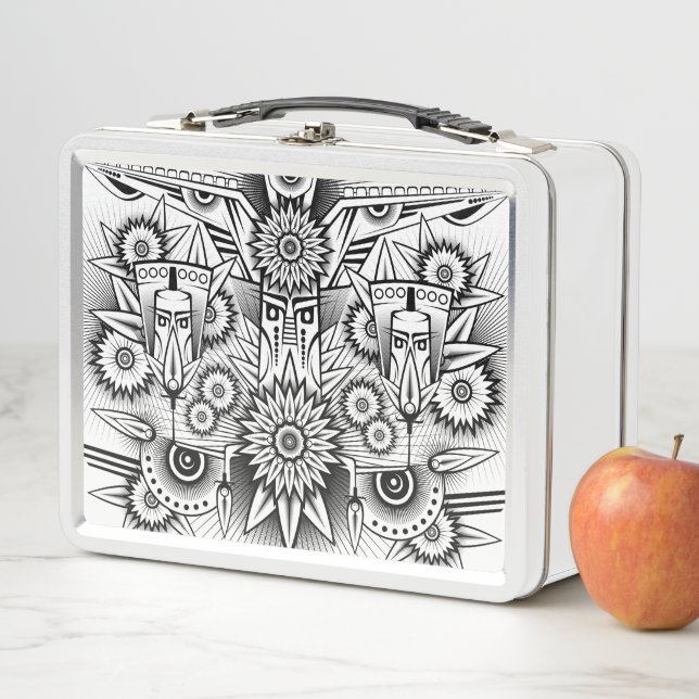 Lunch Box Conception artistique tribale (En situation)