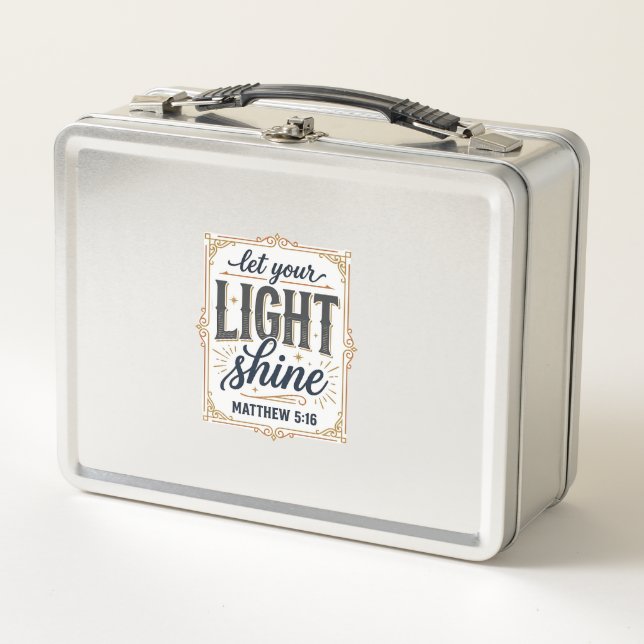 Lunch Box Conception chrétienne laissez votre lumière brille (Devant)