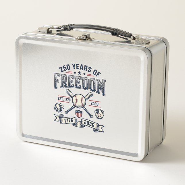 Lunch Box Conception de baseball patriotique 250 ans de libe (Devant)