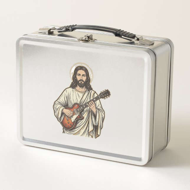 Lunch Box Conception de chemise à gravure de guitariste sacr (Devant)