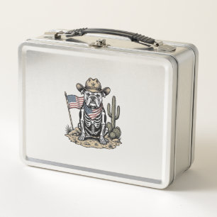 Lunch Box Conception de chemise patriotique de chien squelet