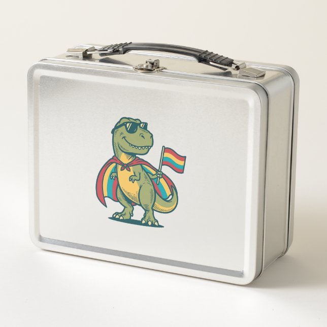 Lunch Box Conception de chemise vectorielle de dinosaure de  (Devant)