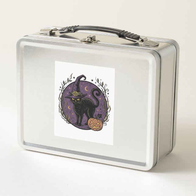 Lunch Box Conception de chemise vectorielle Halloween Chat S (Devant)