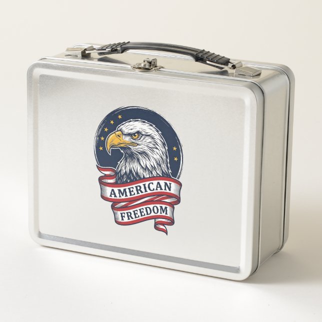 Lunch Box Conception de chemise vectorielle ruban patriotiqu (Devant)