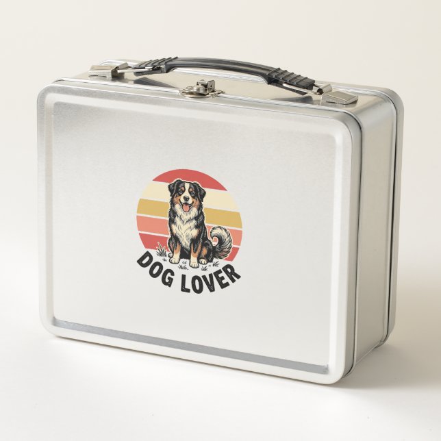 Lunch Box Conception de coucher de soleil de chien mignon gr (Devant)