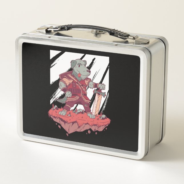 Lunch Box Conception de dessin animé de chien chevalier (Dos)