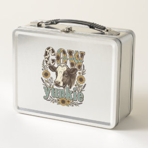 Lunch Box Conception de ferme de tournesol Yunkie vache vint