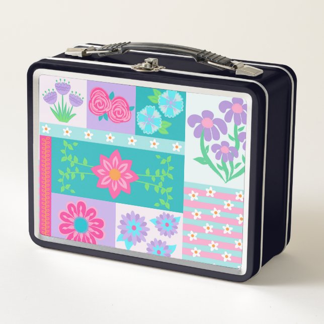 Lunch Box Conception de fleurs vibrantes en fleurs (Devant)