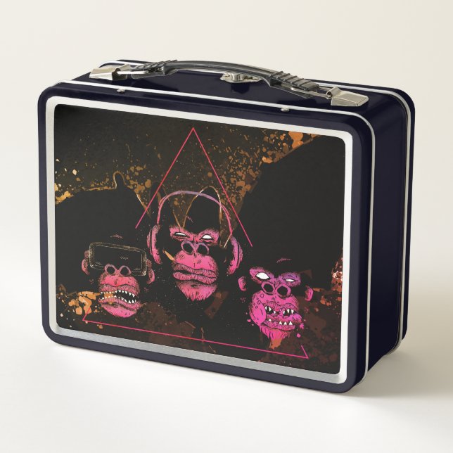 Lunch Box Conception de jeu vidéo Trois Singes (Dos)