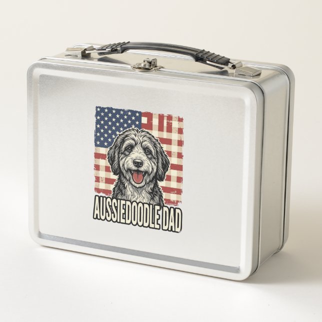 Lunch Box Conception de maillot de chien vintage patriotique (Devant)