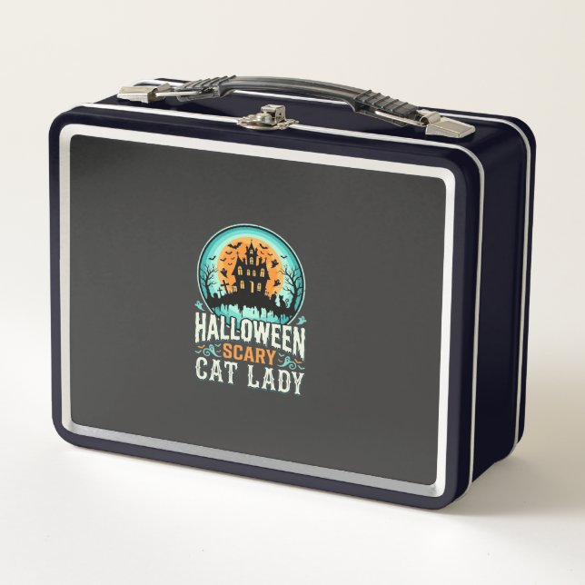Lunch Box Conception de maison hantée de dame de chat effray (Devant)