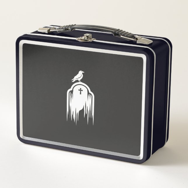 Lunch Box Conception de silhouette de tombe de corbeau Hallo (Devant)
