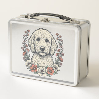 Lunch Box Conception de T-Shirt de Portrait de Chien Bouclé