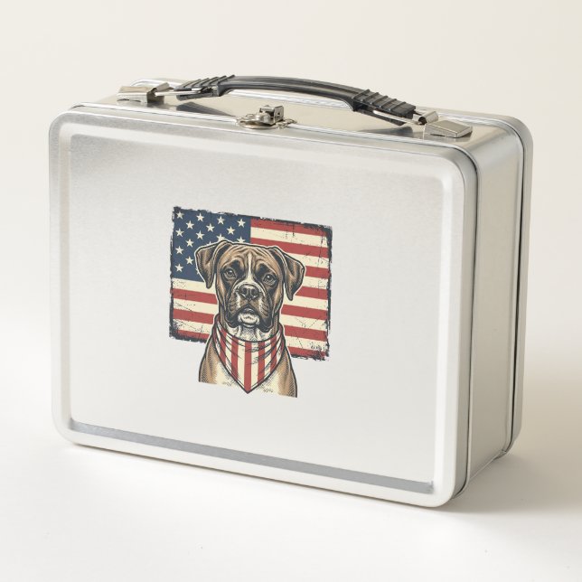 Lunch Box Conception de T-shirt Drapeau de Chien Boxer Patri (Devant)