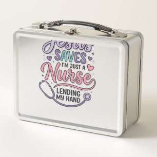 Lunch Box Conception de t-shirt Jésus Sauve l'infirmière Foi