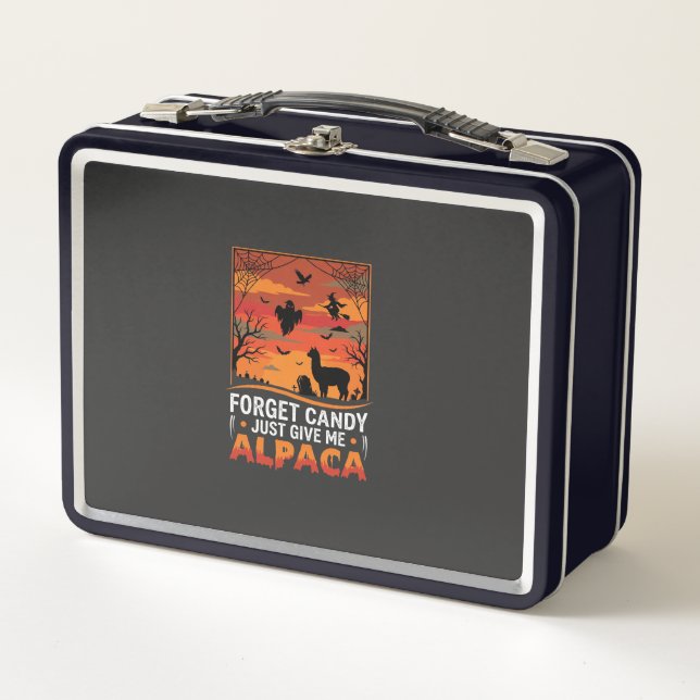 Lunch Box Conception de vecteur d'Alpaca d'Halloween oublie  (Devant)