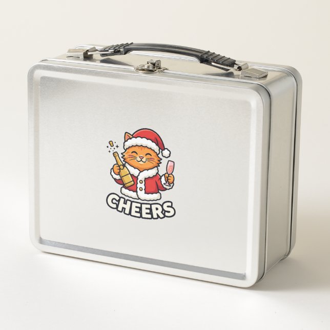 Lunch Box Conception de vecteur de chat de Noël Cheers (Devant)