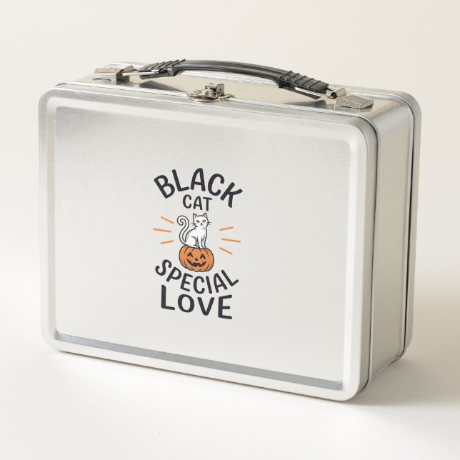 Lunch Box Conception de vecteur de chat noir d'amour spécial (Devant)