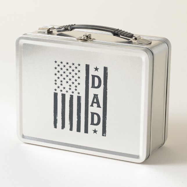 Lunch Box Conception de vecteur de drapeau américain de papa (Devant)