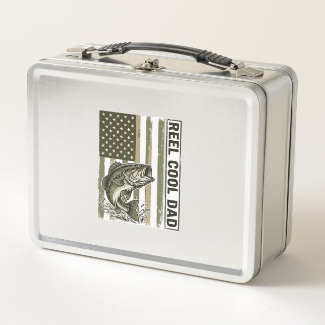 Lunch Box Conception de vecteur de drapeau de pêche à la bas (Devant)