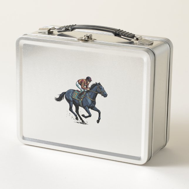 Lunch Box Conception de vecteur de jockey de course de cheva (Devant)