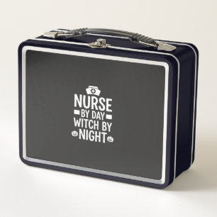 Lunch Box Conception de vecteur de sorcière infirmière Hallo
