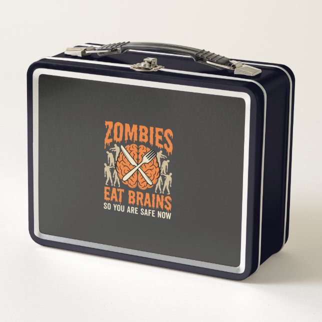 Lunch Box Conception de vecteur drôle de zombie mangeant des (Devant)