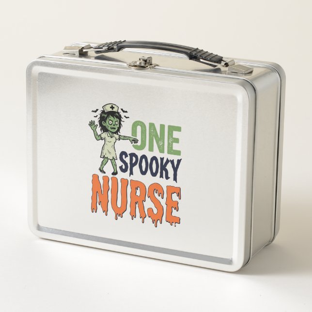 Lunch Box Conception de vecteur vintage Halloween infirmière (Devant)