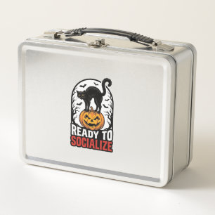 Lunch Box Conception d'humour de fête effrayante de chat Hal