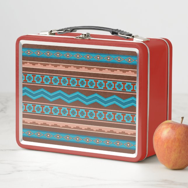 Lunch Box Conception géométrique de style sud-ouest de Camer (En situation)