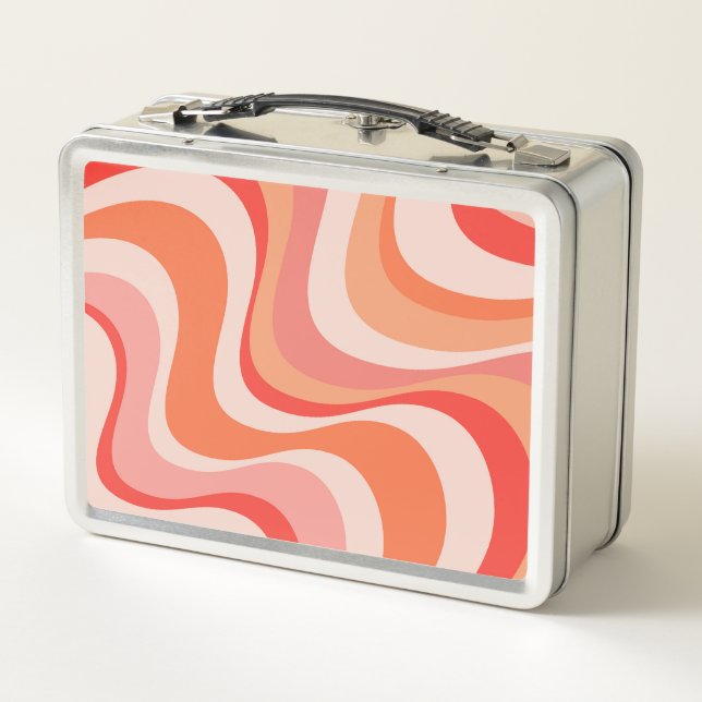 Lunch Box Conception moderne et colorée des vagues rétro (Dos)