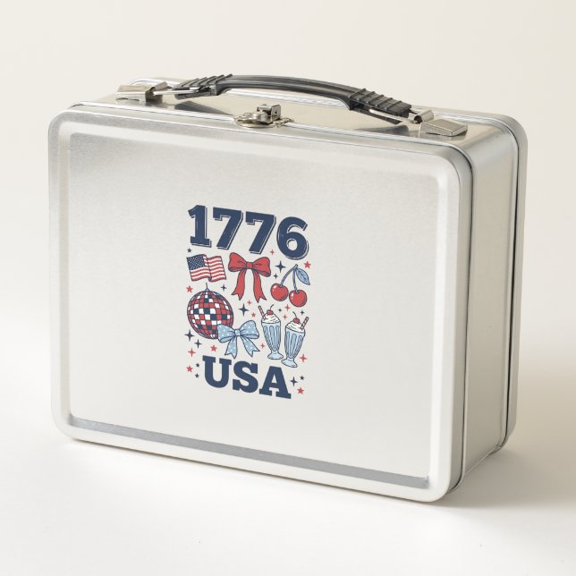 Lunch Box Conception vectorielle coquette patriotique 1776 É (Devant)