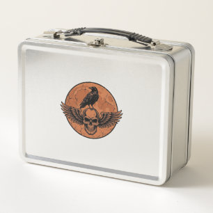 Lunch Box Conception Vectorielle de Crâne à Ailes de Corbeau