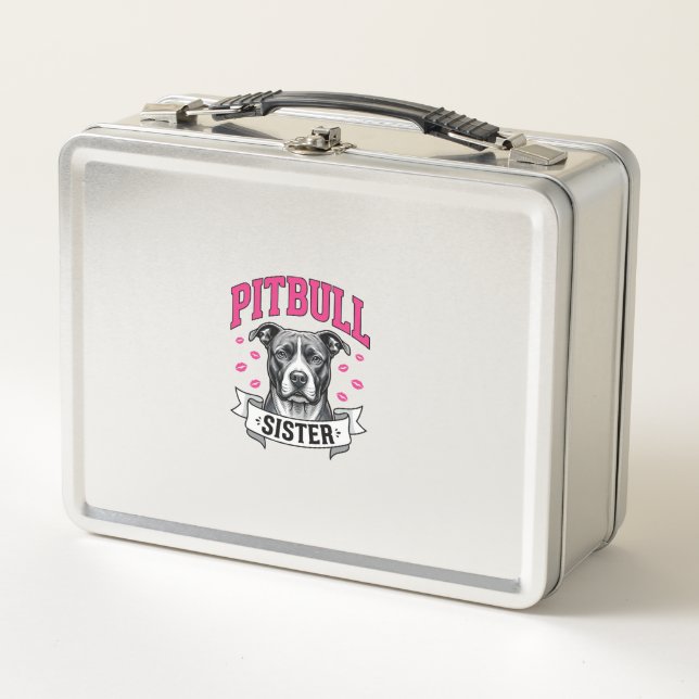Lunch Box Conception vectorielle de sœur Pitbull amateur de  (Devant)