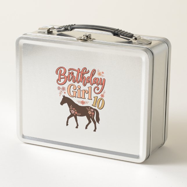 Lunch Box Conception vectorielle florale de cheval 10 pour f (Devant)