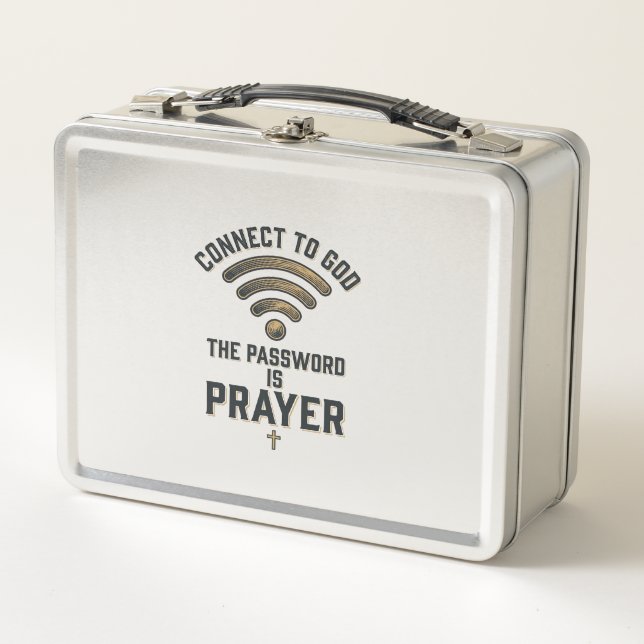 Lunch Box Connexion à Dieu Prière Vector Design Chrétien_1 (Devant)