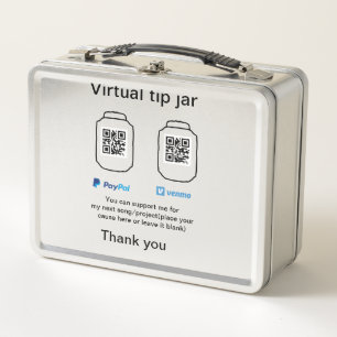 Lunch Box Conseil virtuel jar q r code argent don PayPal ven
