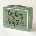 Lunch Box Cookies pour Père Noël Fun Christmas<br><div class="desc">C'est un petit design amusant avec une police ludique et tendance juste à temps pour les vacances. "Cookies for Père Noël" est parfait pour la mode de vacances et la décoration maison.</div>