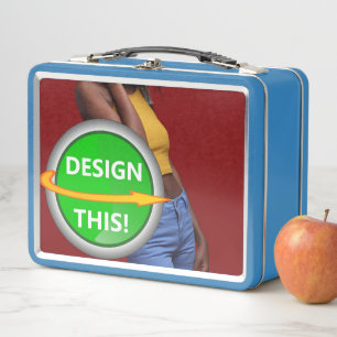 Lunch Box COOL ! Boîtier en métal - Bleu clair - Personnalis
