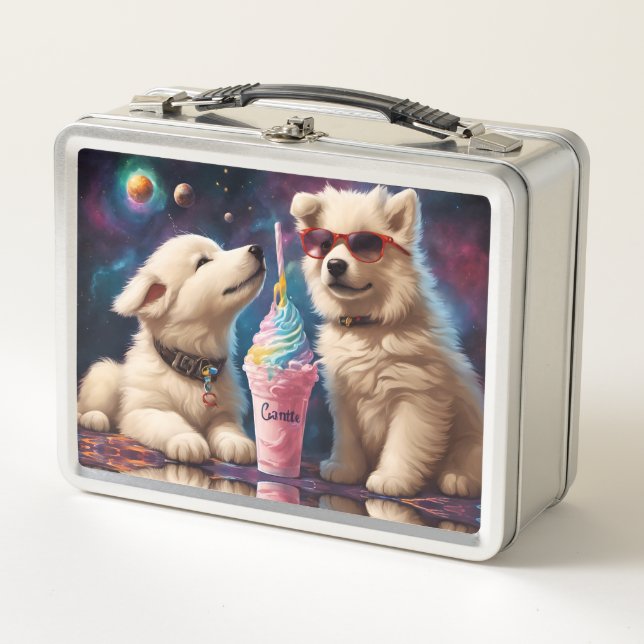 Lunch Box Cool Fluffy Puppies planètes milk-shake (Devant)